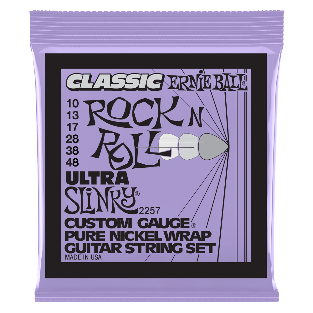 Ultra Slinky Classic Rock n Roll Pure Nickel Wrap Electric Guitar Strings 10-48 Gauge Front