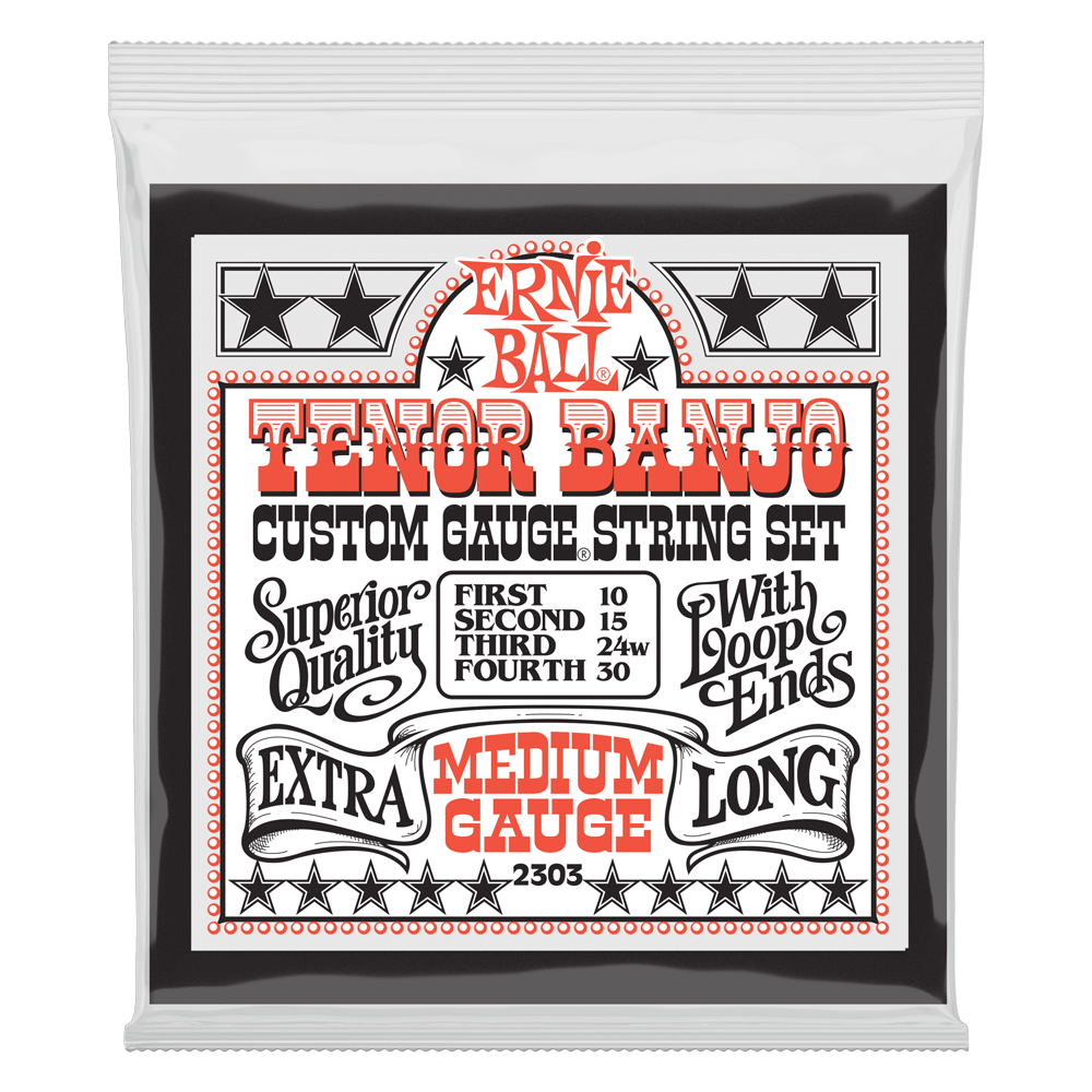Medium Stainless Steel Loop End Tenor Banjo Strings 10-30 Gauge Front