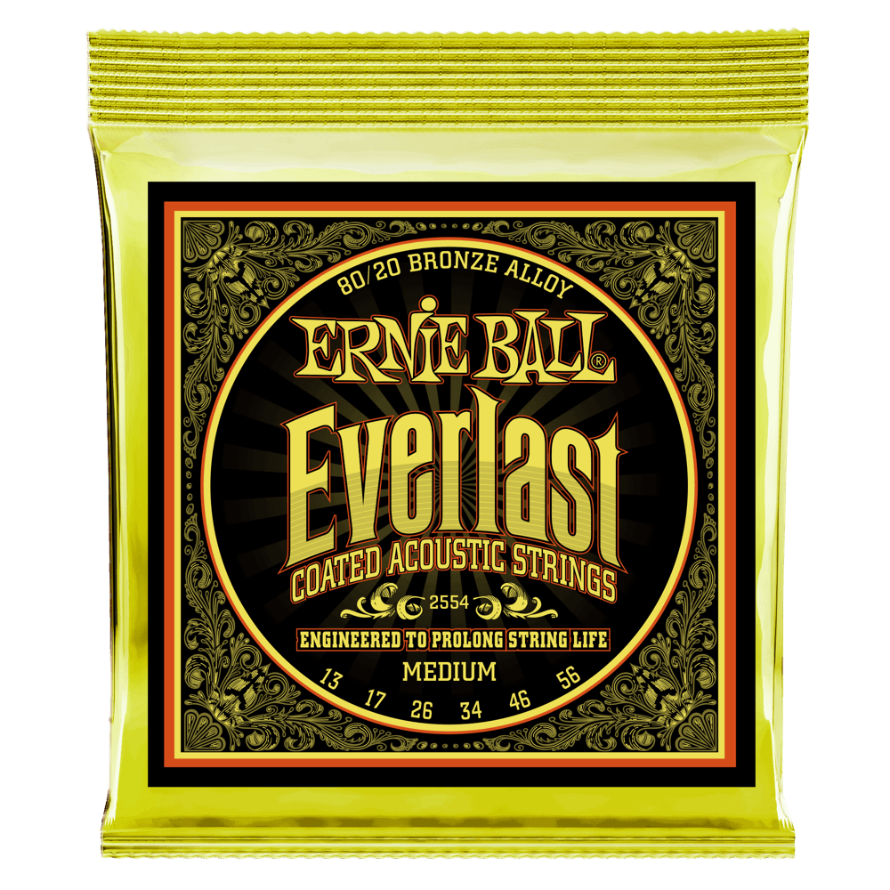 Cordes de guitare acoustique Everlast Medium Coated 80/20 Bronze  Front
