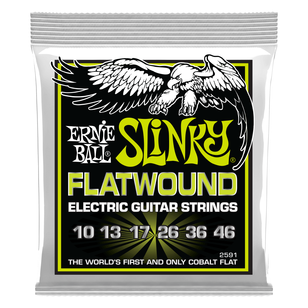 Regular Slinky Cobalt Flatwound Electric Guitar Strings 10-46 Gauge Front