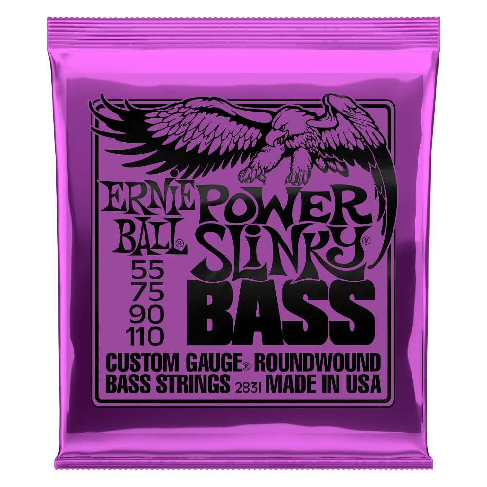 Power Slinky Nickel Wound Electric Bass Strings 55-110 Gauge Front