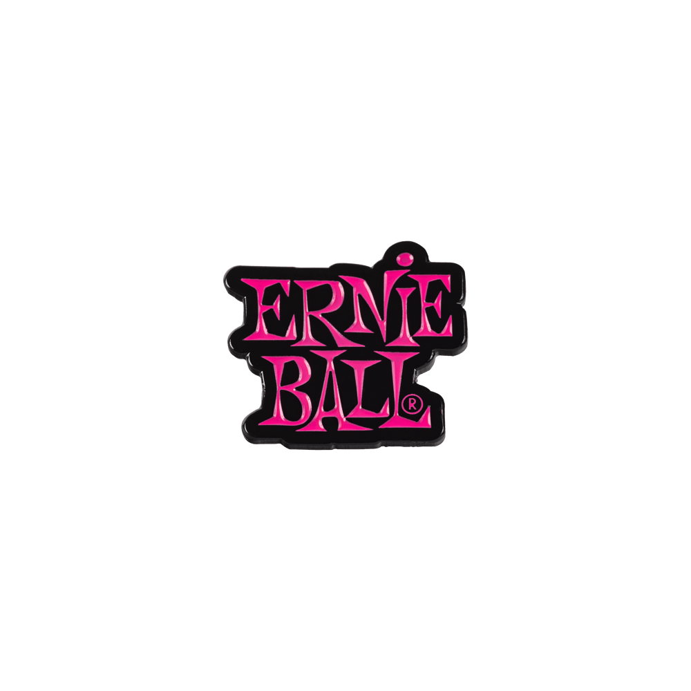 Эмалированный значок с компактным логотипом Ernie Ball (розовый) Front