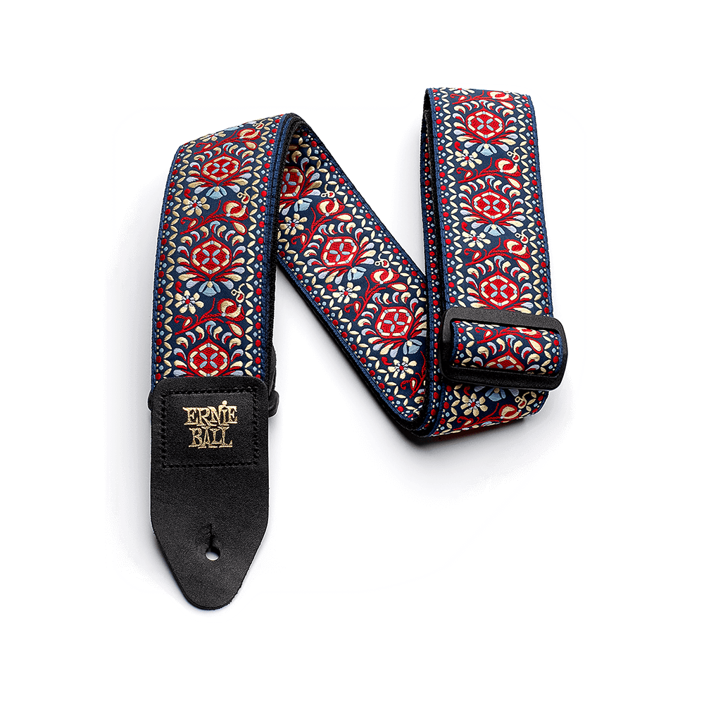 Classic Jacquard Guitar Strap/Bass Strap - Royal Bloom Front