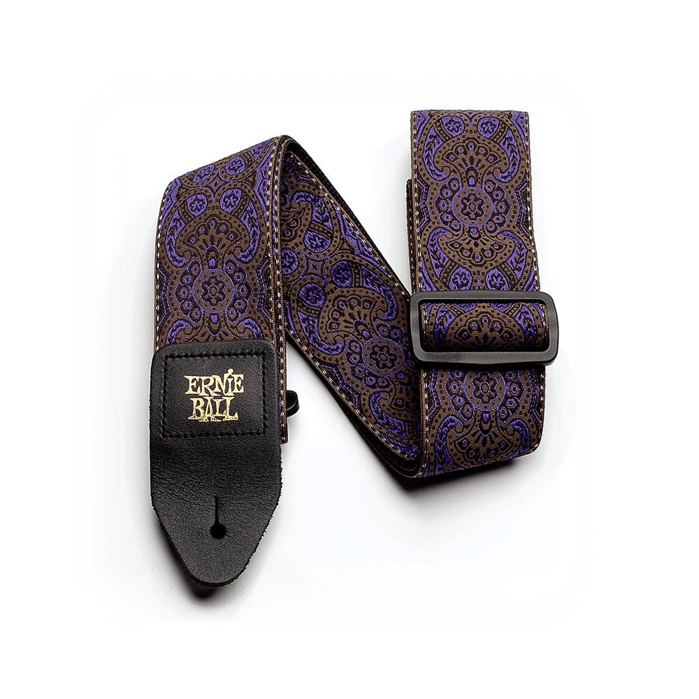 Classic Jacquard Guitar Strap/Bass Strap - Purple Paisley Front