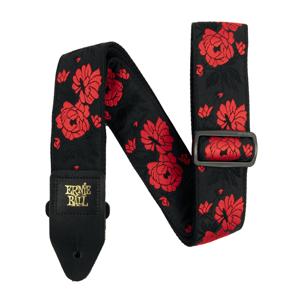 Classic Jacquard Guitar Strap/Bass Strap - Tango Rose Front