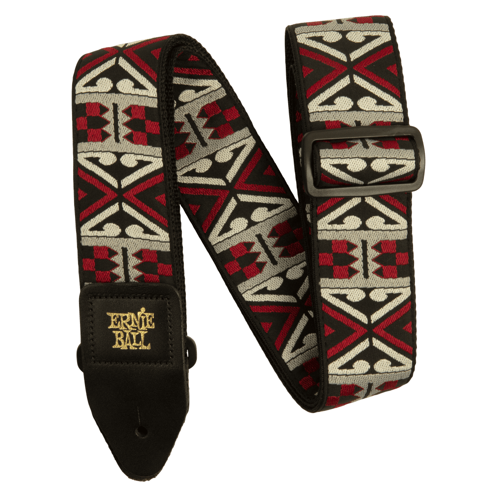 Classic Jacquard Guitar Strap/Bass Strap - Primal Red Front