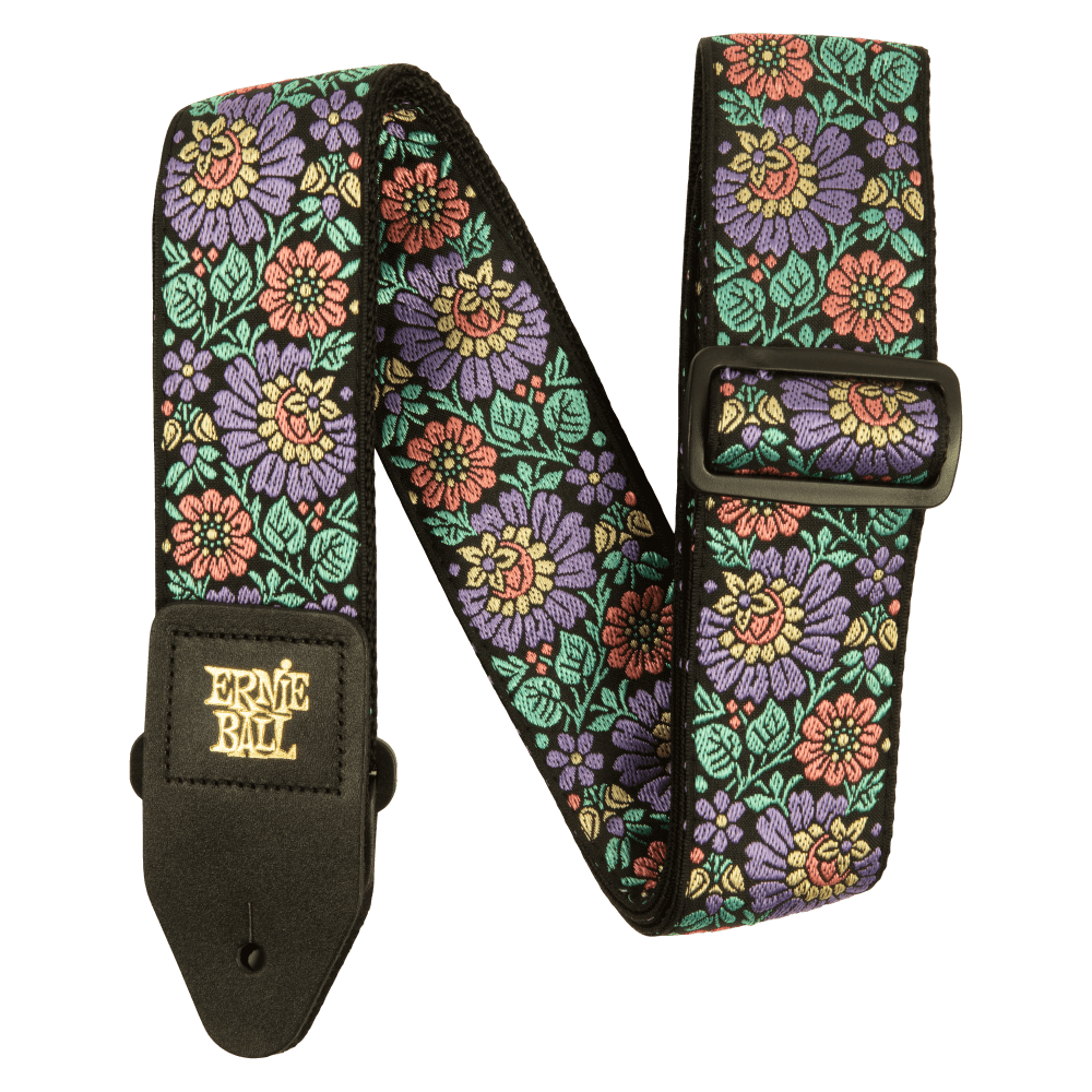 Classic Jacquard Guitar Strap/Bass Strap - Evening Bloom Front