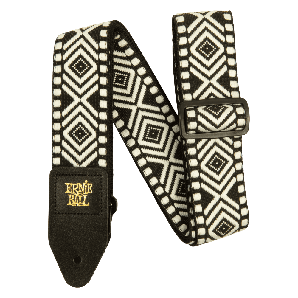 Classic Jacquard Guitar Strap/Bass Strap - White Savannah Front