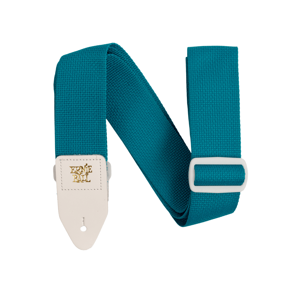 Polypro Guitar Strap/Bass Strap - Teal w/ White Front