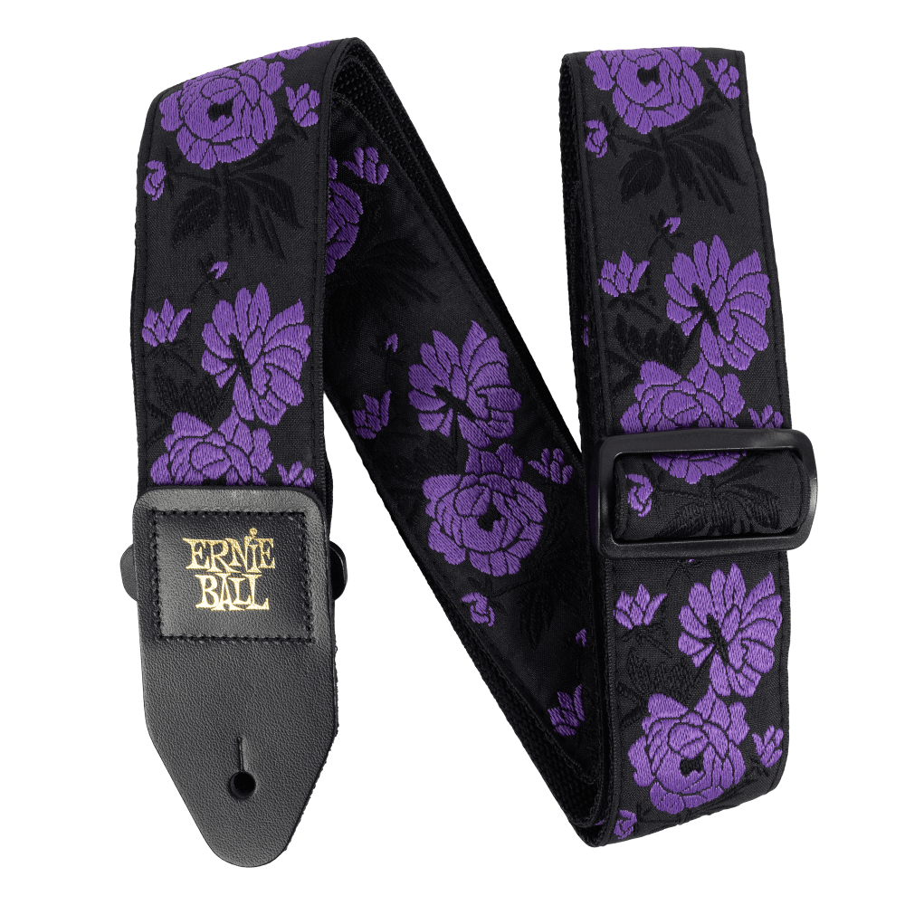 Classic Jacquard Guitar Strap/Bass Strap - Lavender Rose Front