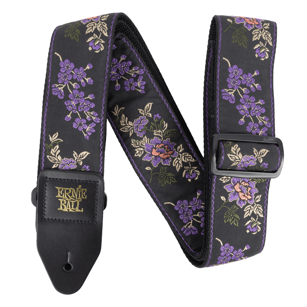 Classic Jacquard Guitar Strap/Bass Strap - Lavender Blossom Front