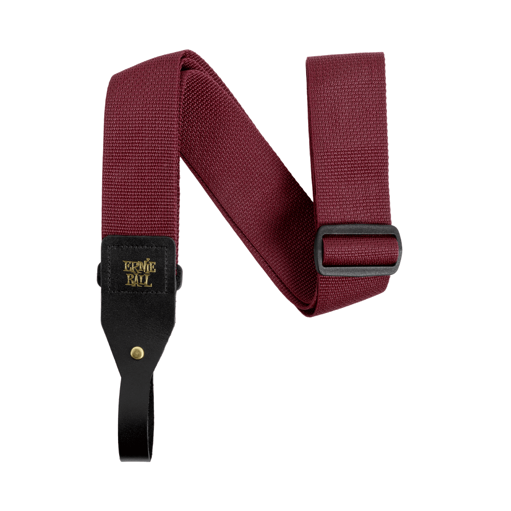 Acoustic Guitar Strap - Burgundy Front