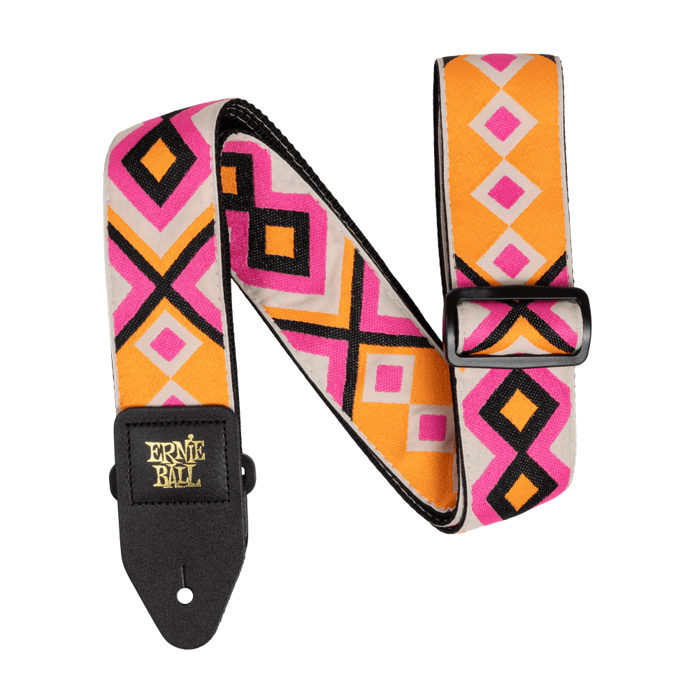 Classic Jacquard Guitar Strap/Bass Strap - Electric Diamond Front
