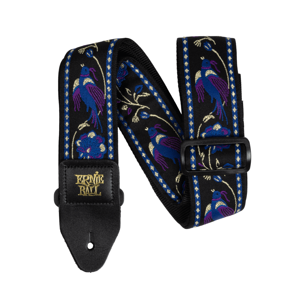Classic Jacquard Guitar Strap/Bass Strap - Purple Pleasant Pheasant Front