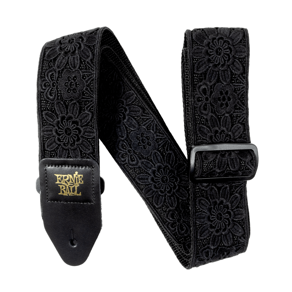 Classic Jacquard Guitar Strap/Bass Strap - Daisy After Dark Front