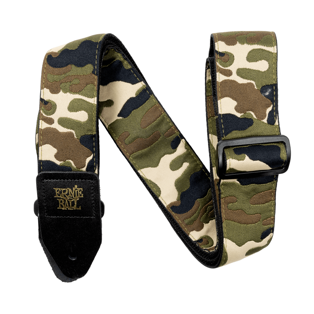 Classic Jacquard Guitar Strap/Bass Strap - Vintage Camo Front