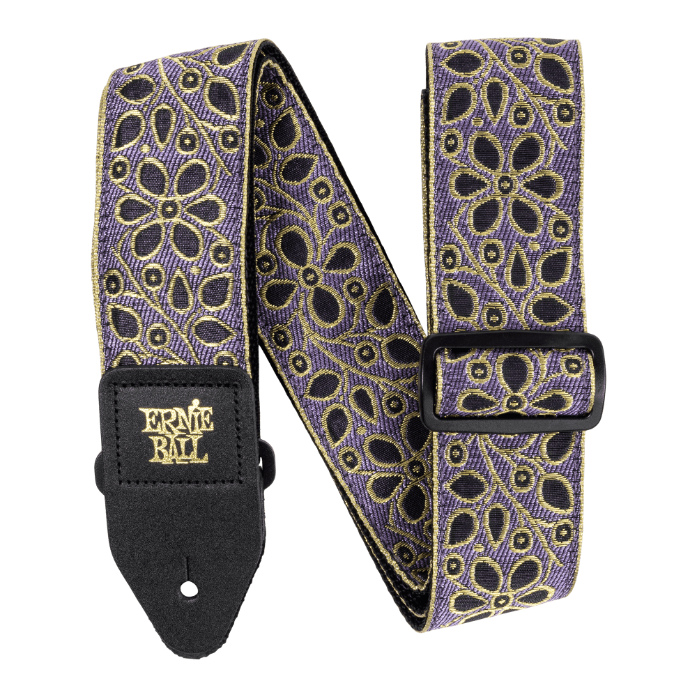Classic Jacquard Guitar Strap/Bass Strap - Jasmine and Juice Front