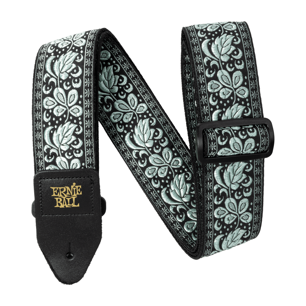 Classic Jacquard Guitar Strap/Bass Strap - Mint To Be Front