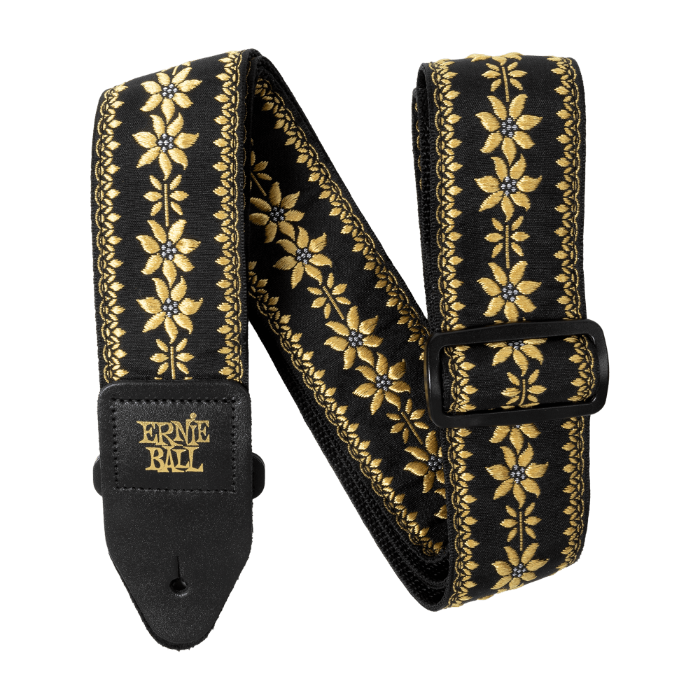 Classic Jacquard Guitar Strap/Bass Strap - Flower Crown Front