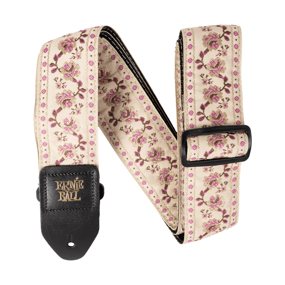 Classic Jacquard Guitar Strap/Bass Strap - Winding Rose Front