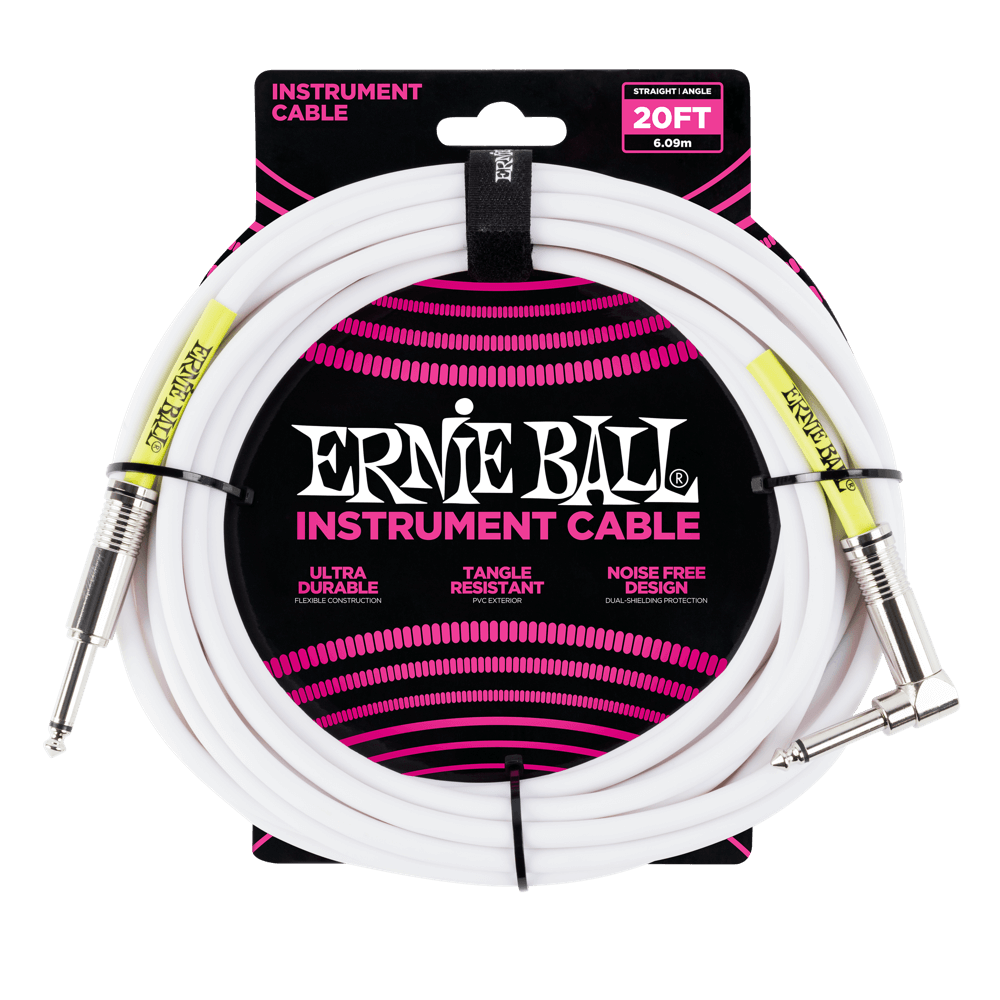 6,09 m Instrumentenkabel gerade / gewinkelt, weiss Front