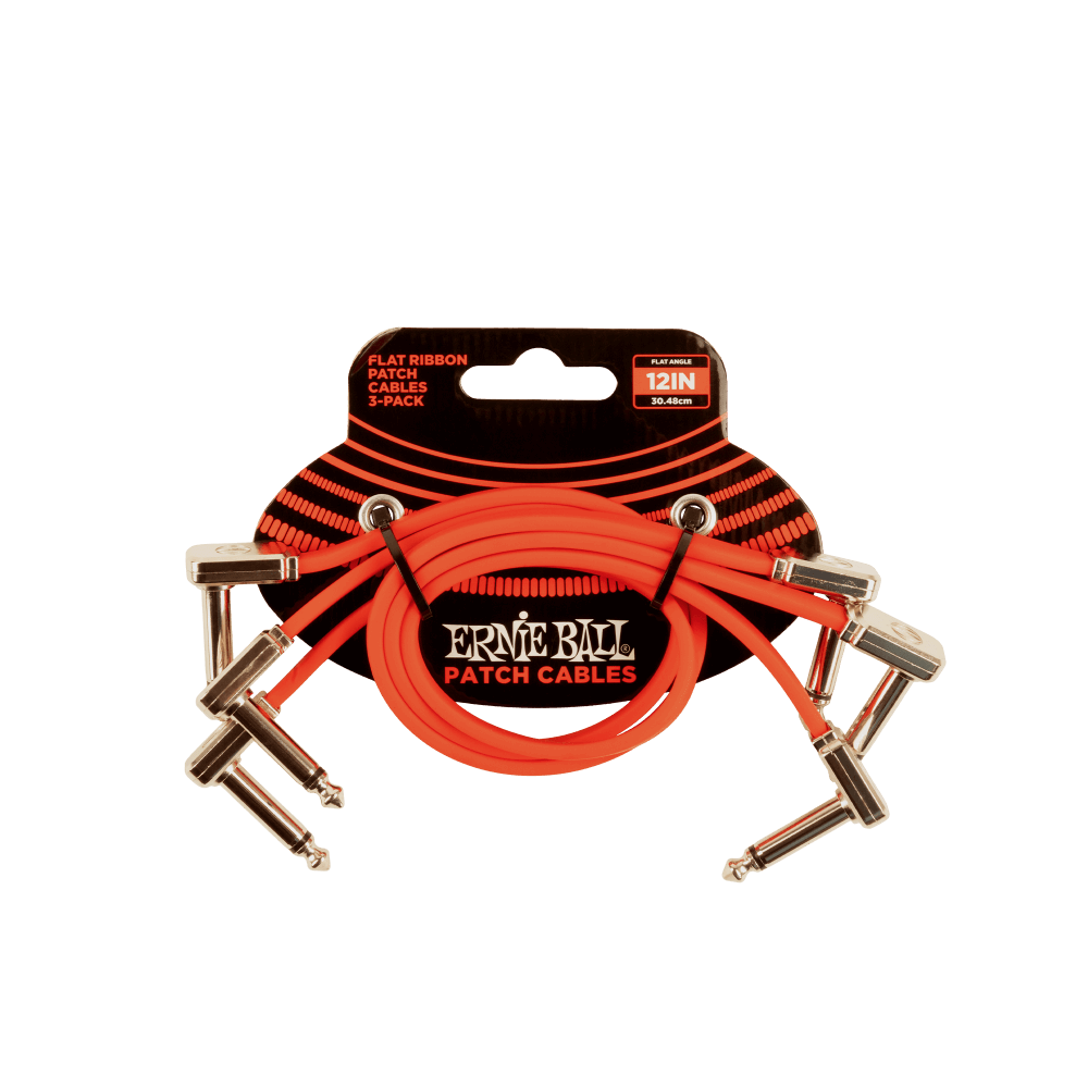 Flat Ribbon Patch Cable 12in - Red - 3 Pack Front