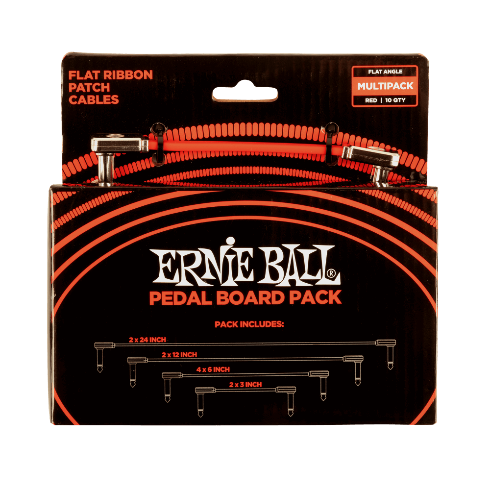 Flat Ribbon Patch Cables Pedalboard Multi-Pack - Red Front