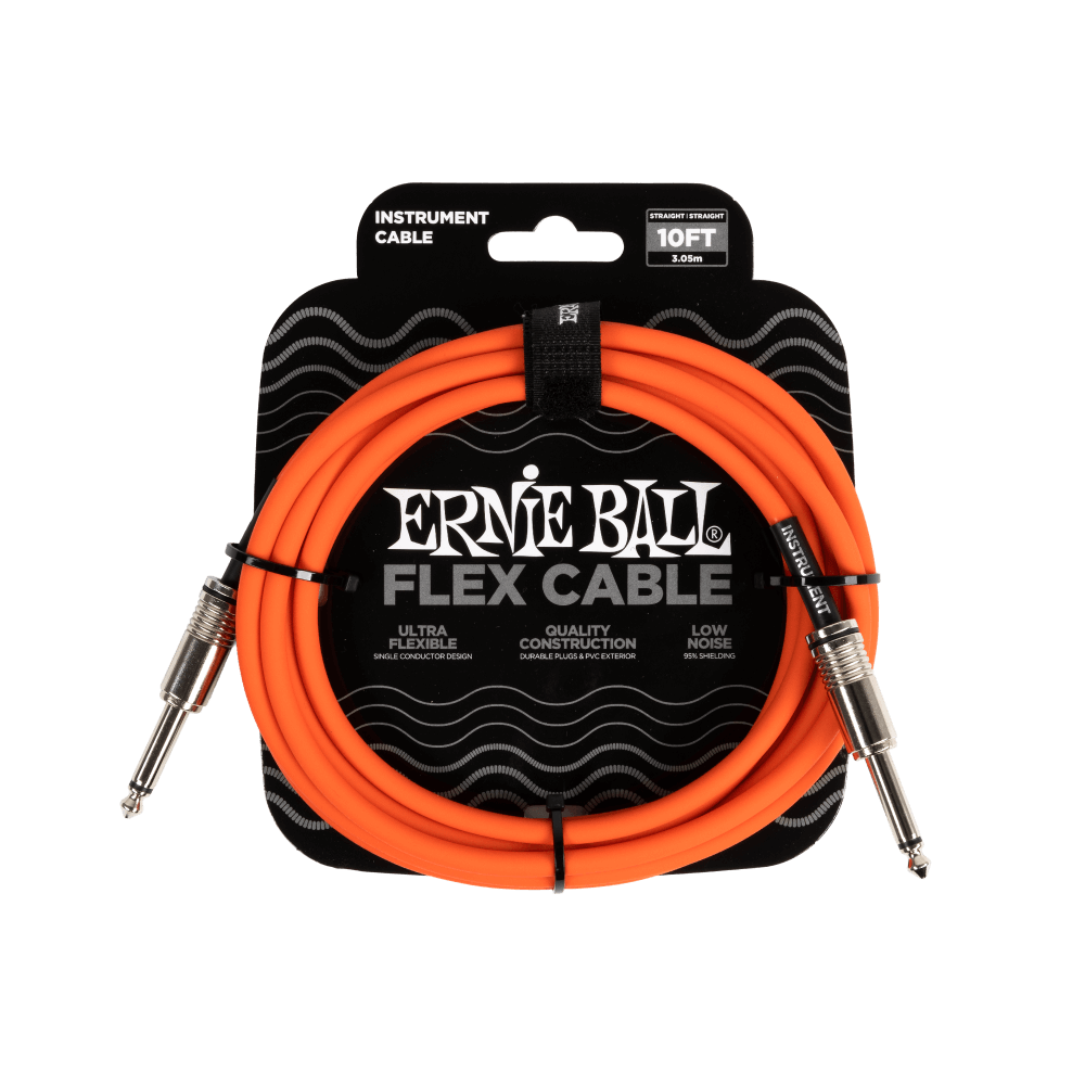 Flex Instrument Cable Straight/Straight 10ft - Orange Front