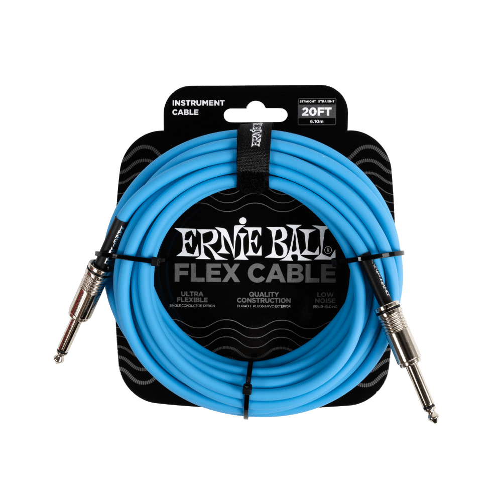 Flex Instrument Cable Straight/Straight 20ft - Blue Front