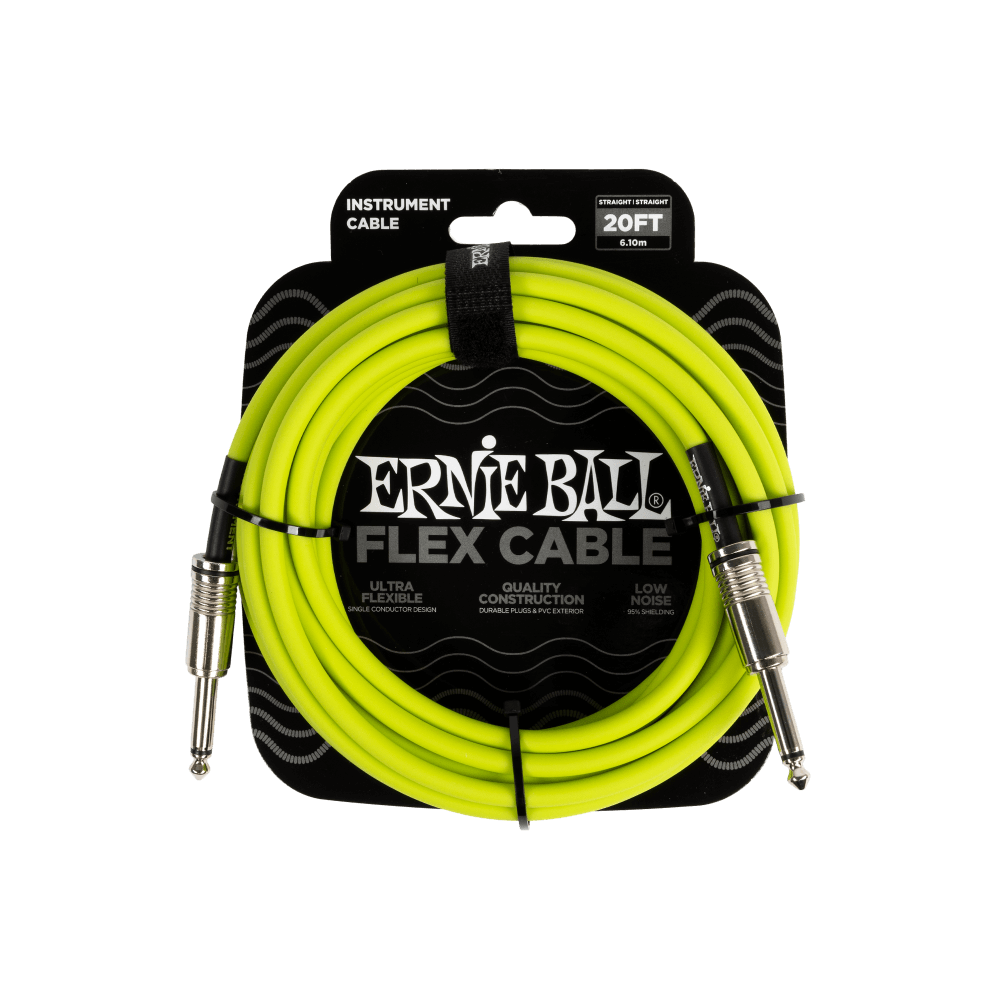 Flex Instrument Cable Straight/Straight 20ft - Green Front