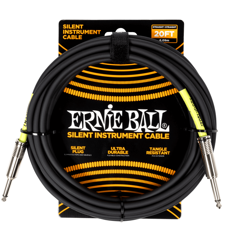 Classic Silent Instrument Cable, Straight/Straight 20ft - Black Front