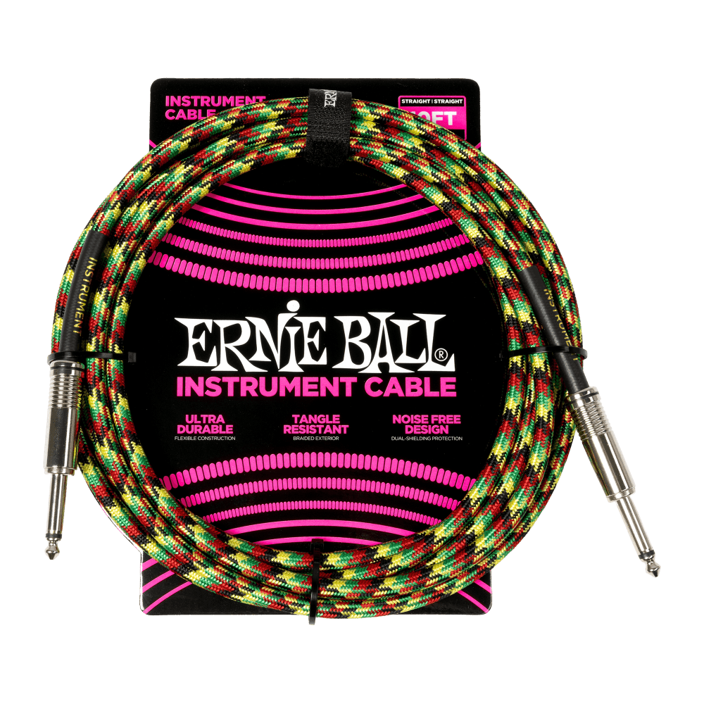 Braided Instrument Cable Straight/Straight 10ft - Good Vibrations Front