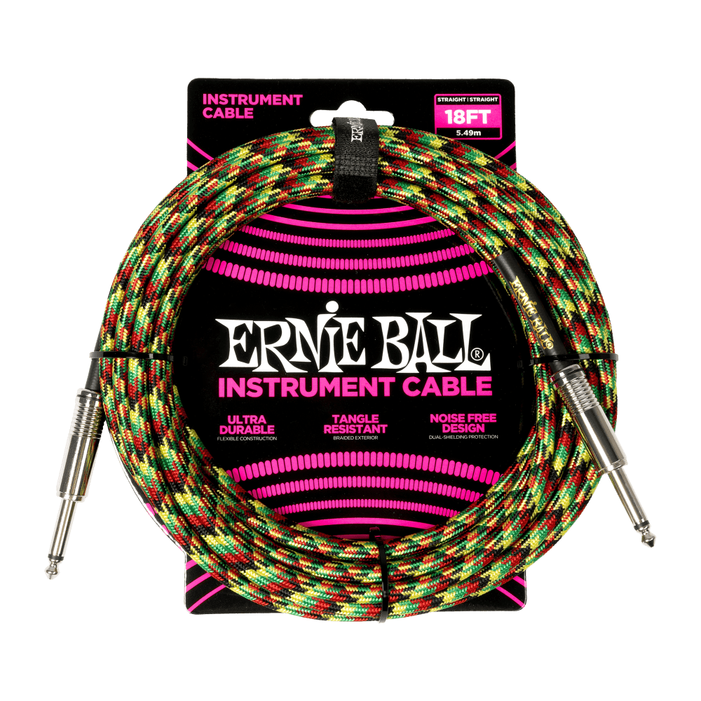 Braided Instrument Cable Straight/Straight 18ft - Good Vibrations Front