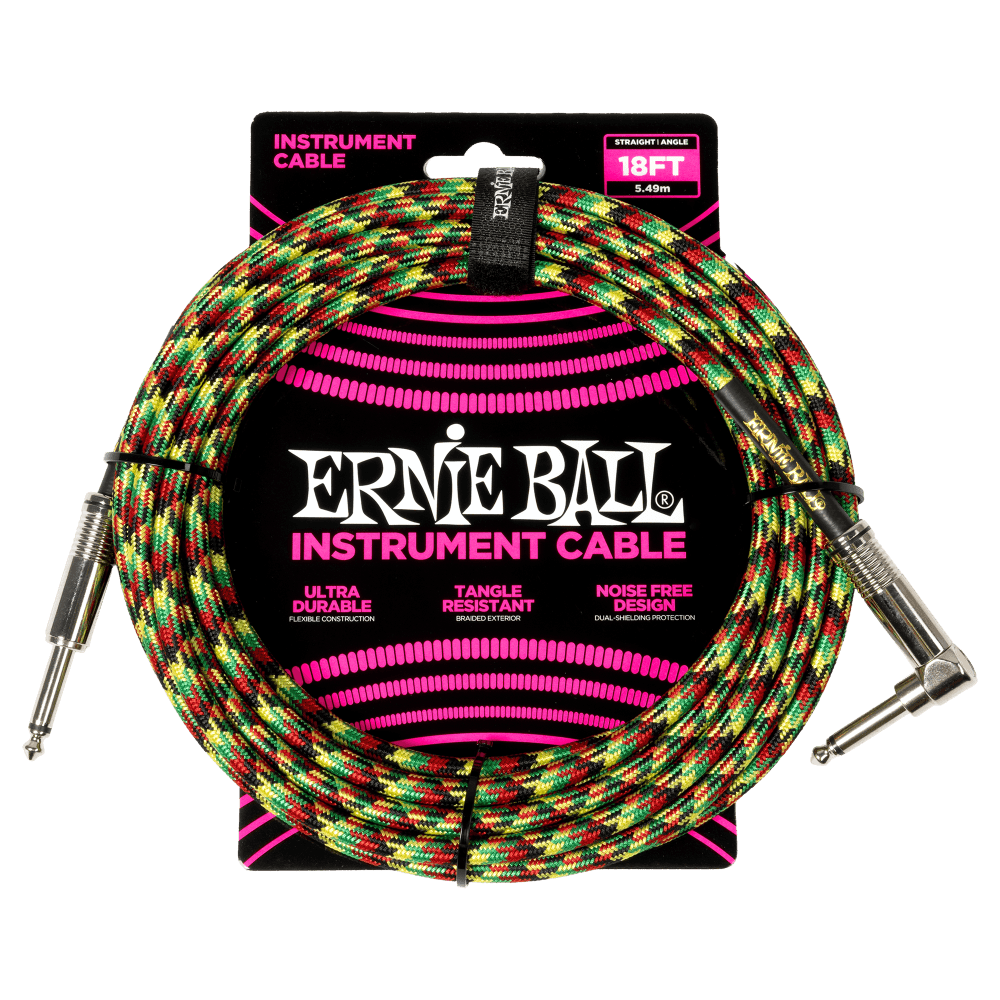 Braided Instrument Cable Straight/Angle 18ft - Good Vibrations Front