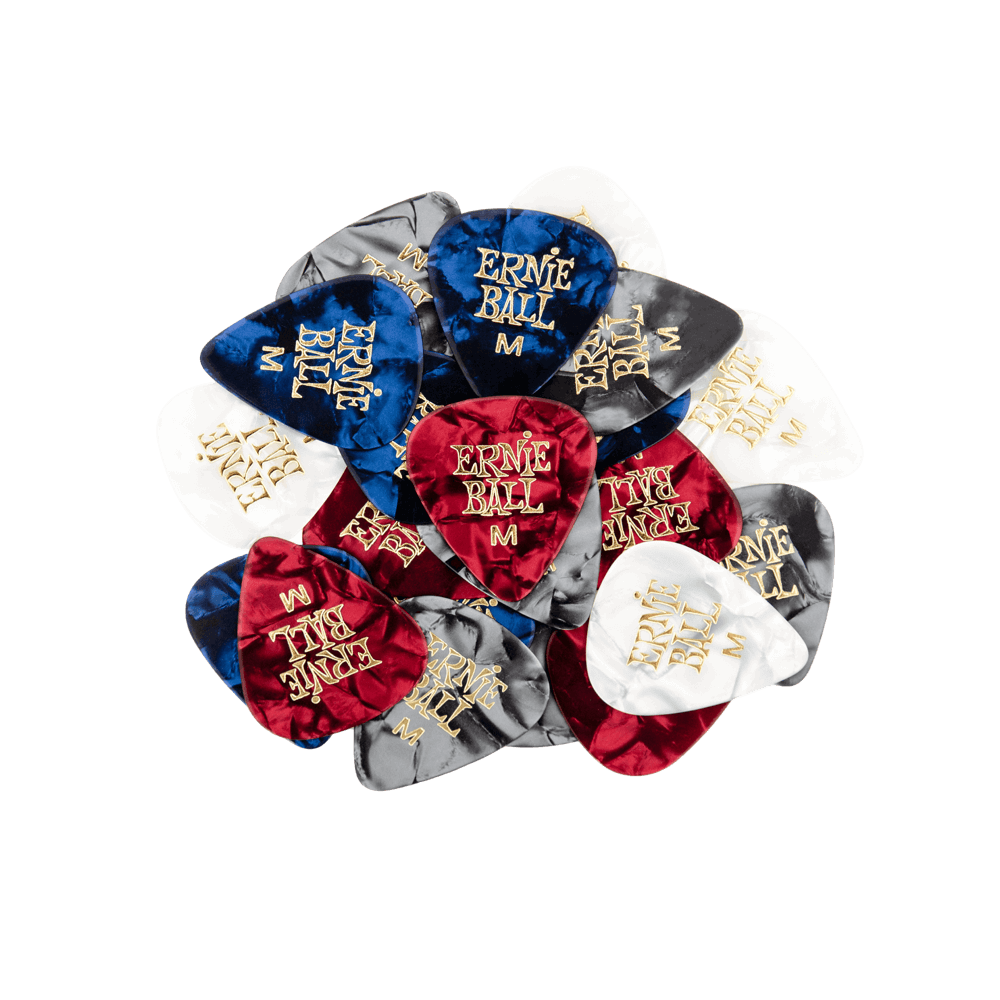 Medium Pearloid Picks farblich sortiert, 144er Packung Front