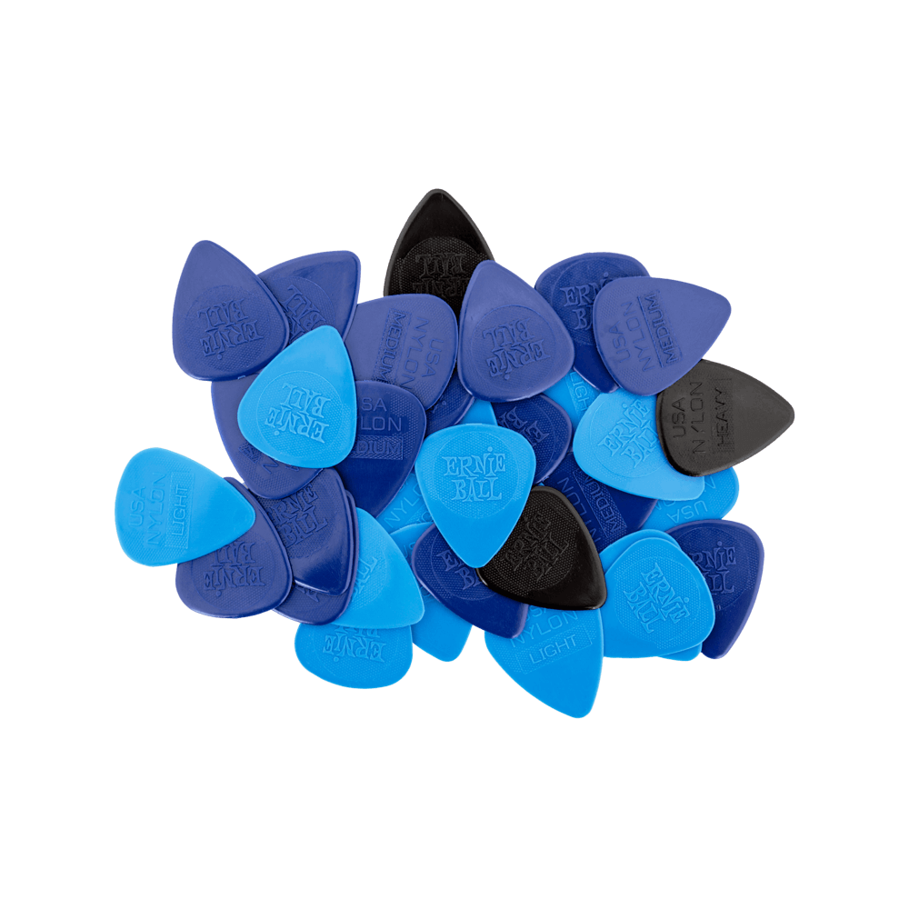 Paquet de 50 médiators  Mixed Thickness Nylon Picks Injection Molded T,M,H  Front