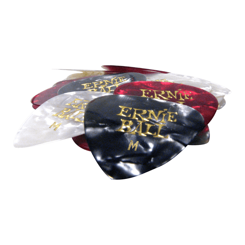 Medium Pearloid Picks farblich sortiert, 24er Packung Front