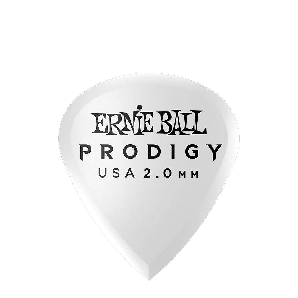 Prodigy Guitar Picks - Mini 2.0mm White - 6 Pack Front