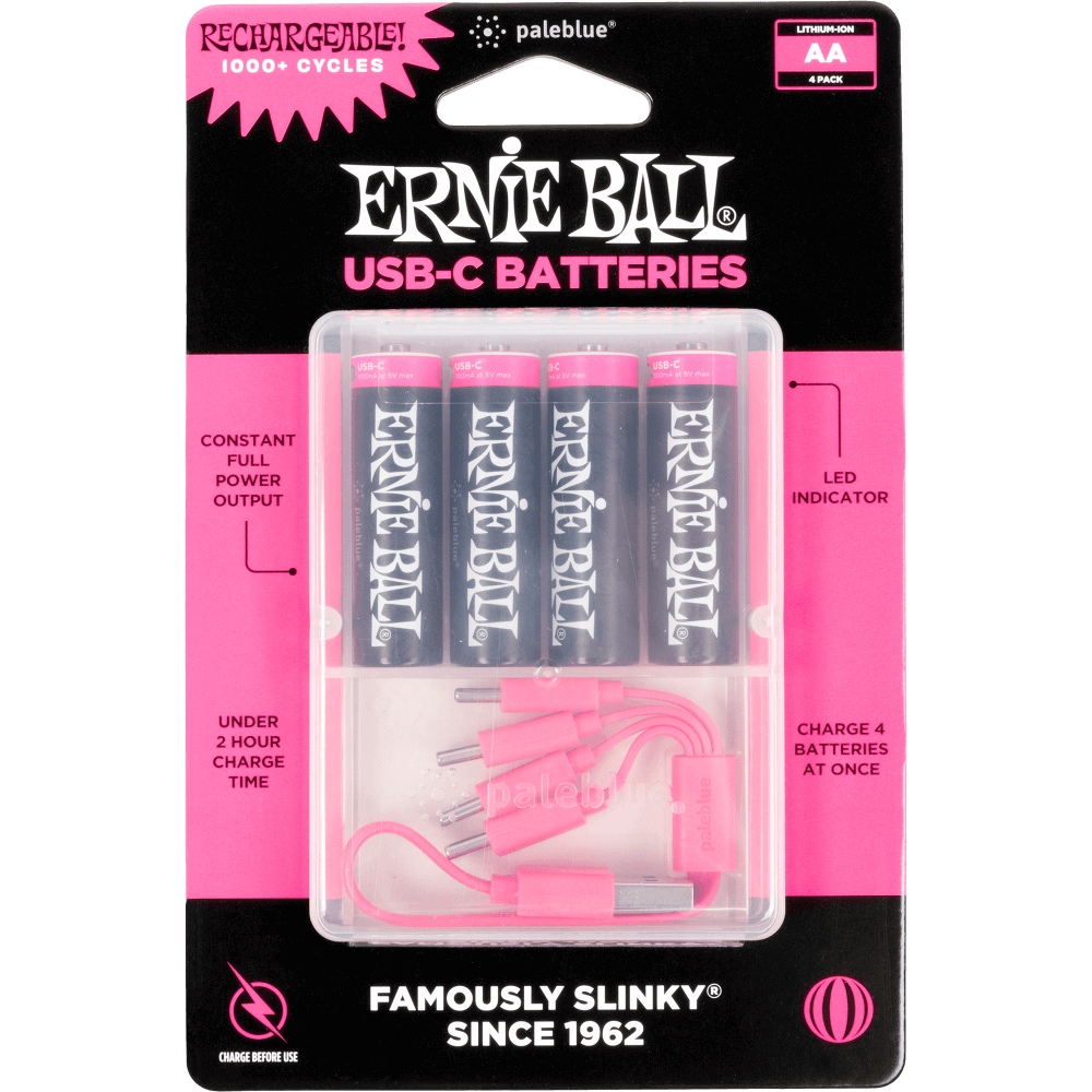 USB-C Rechargeable AA Battery by Paleblue - 4-pack Front