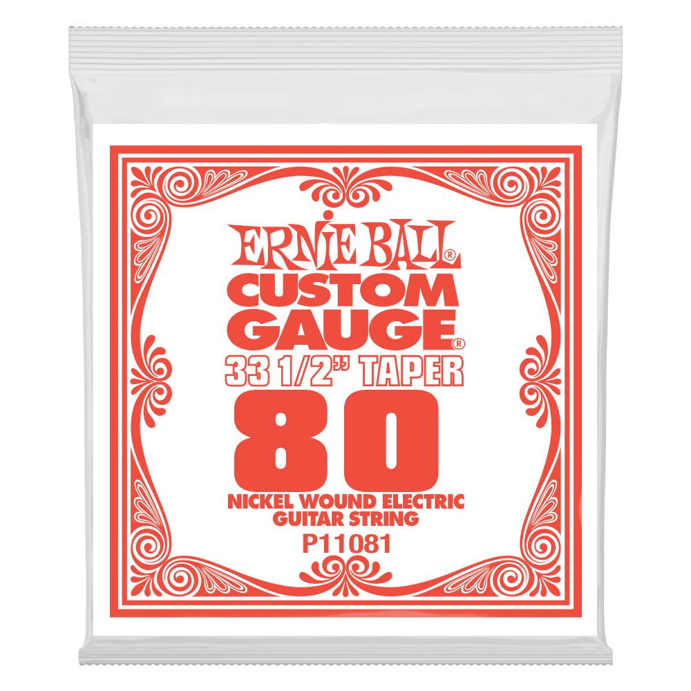 .080 LONG SCALE CUSTOM TAPER @ 33.5" NICKEL WOUND ELECTRIC GUITAR STRINGS 3 PACK Front