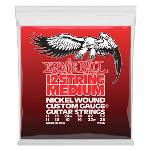 12-pack 26ga. (.026") Nickel-Wound Electric Guitar Strings - Made In The USA