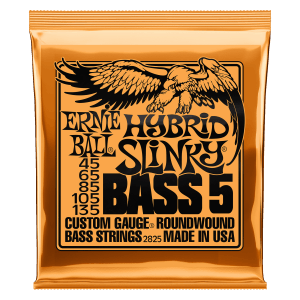 Hybrid Slinky Nickel Wound 5-String Electric Bass Strings 45-135 Gauge Thumb