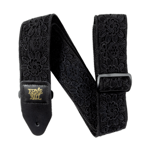 Classic Jacquard Guitar Strap/Bass Strap - Daisy After Dark Thumb