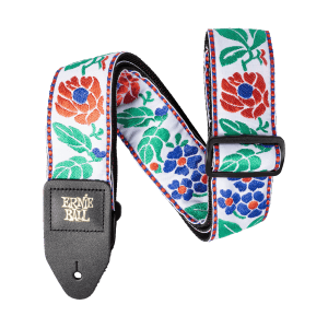 Classic Jacquard Guitar Strap/Bass Strap - Quilted Flora Thumb
