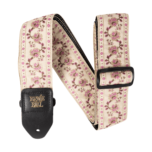 Classic Jacquard Guitar Strap/Bass Strap - Winding Rose Thumb
