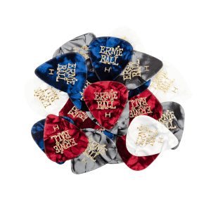 Cellulose Guitar Picks - Heavy Assorted Pearloid Colors - 144 Pack Thumb