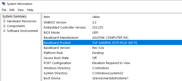 how to find motherboard model in windows 11