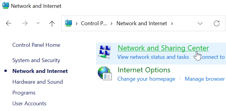 Windows 11 Network and Sharing Center