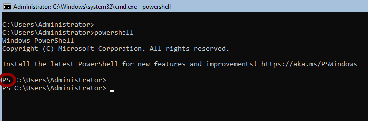 windows server core powershell