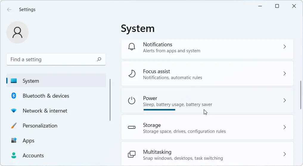 windows 11 power settings